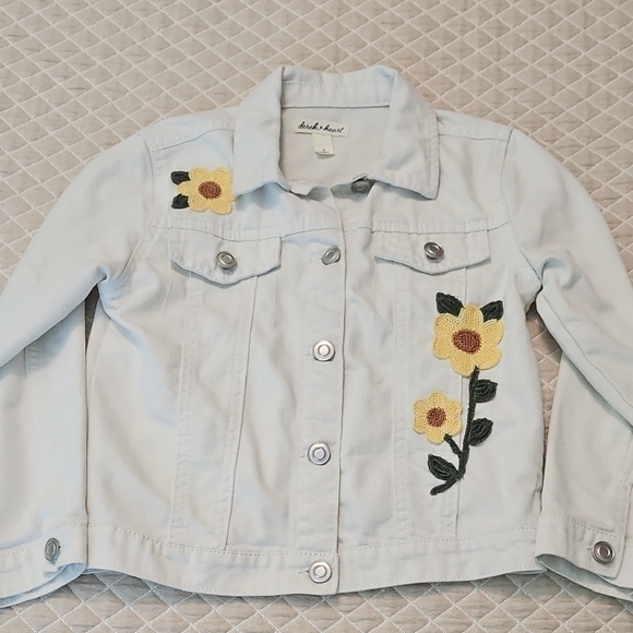 Derek Heart Kids Jacket with Yellow Floral Embroidery - Picture 1 of 4